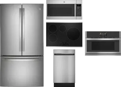 5 Piece Package Includes Refrigerator, Cooktop, Wall Oven, Microwave And Dishwasher